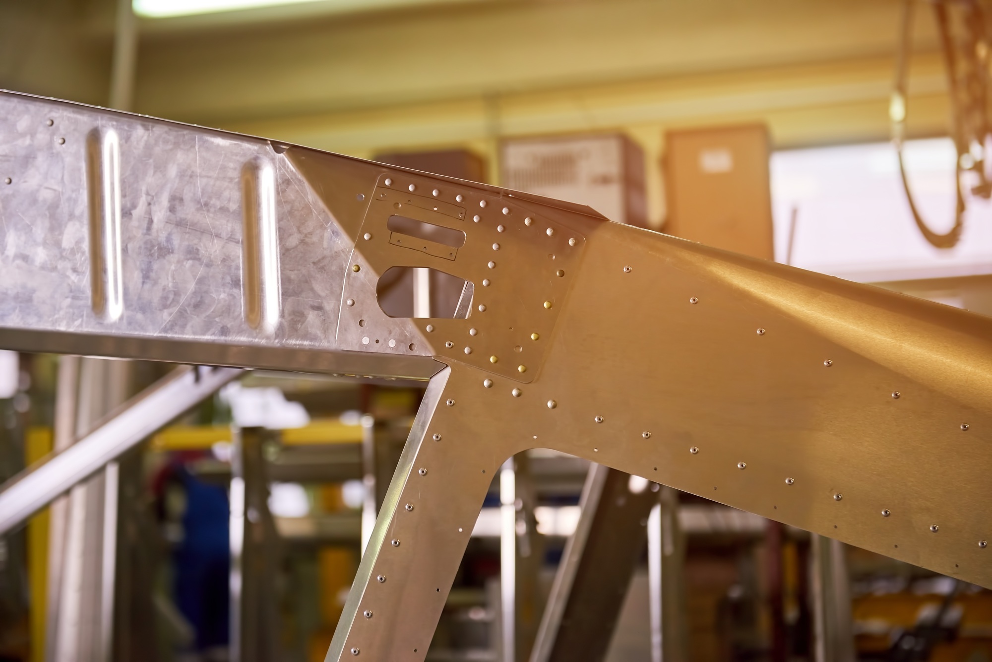 Steel with rivets.